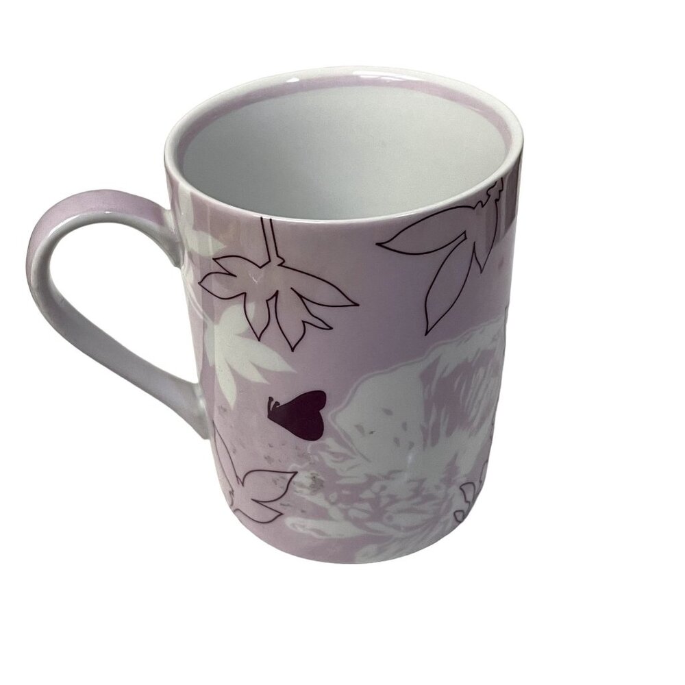 2006 STARBUCKS ‎ Mug Cup Purple Lavender Lilac Flower Butterfly Hot Black 12 oz